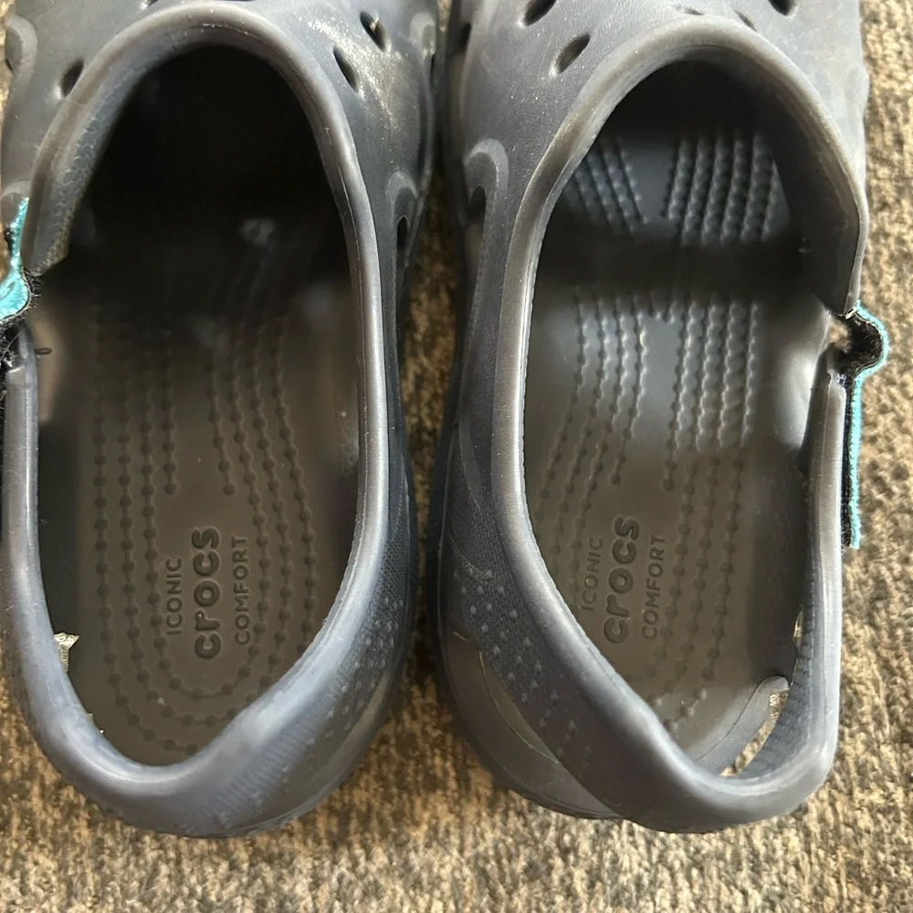 Crocs Size J2 Navy Blue Swiftwater Wave‎ Sandals